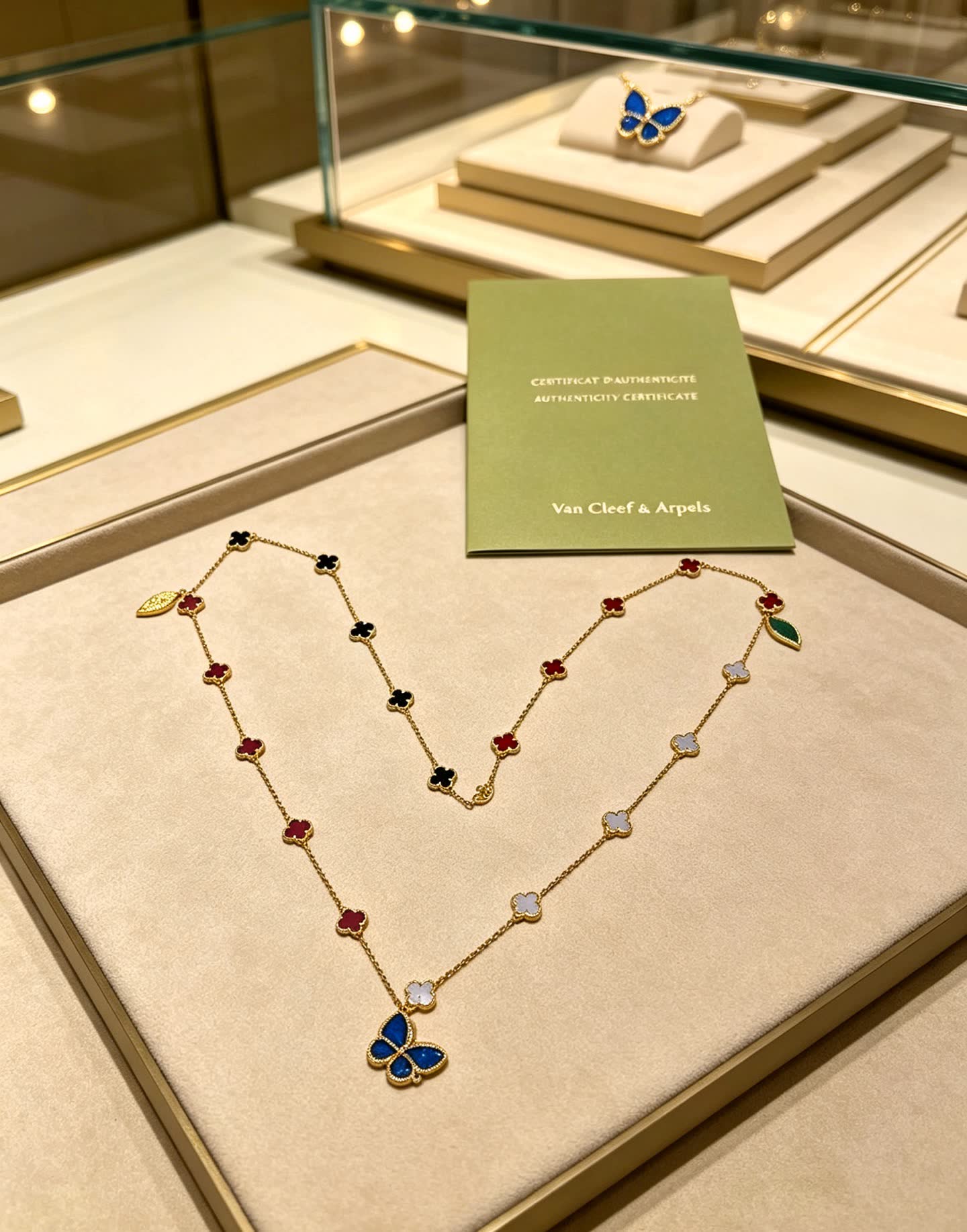 Van Cleef & Arpels Alhambra Gold Necklace with Butterfly pendant